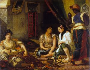 Eugene-Delacroix-Donne-di-Algeri-nei-loro-appartamenti-1834-olio-su-tela-180×229-cm-Museo-del-Louvre-Parigi